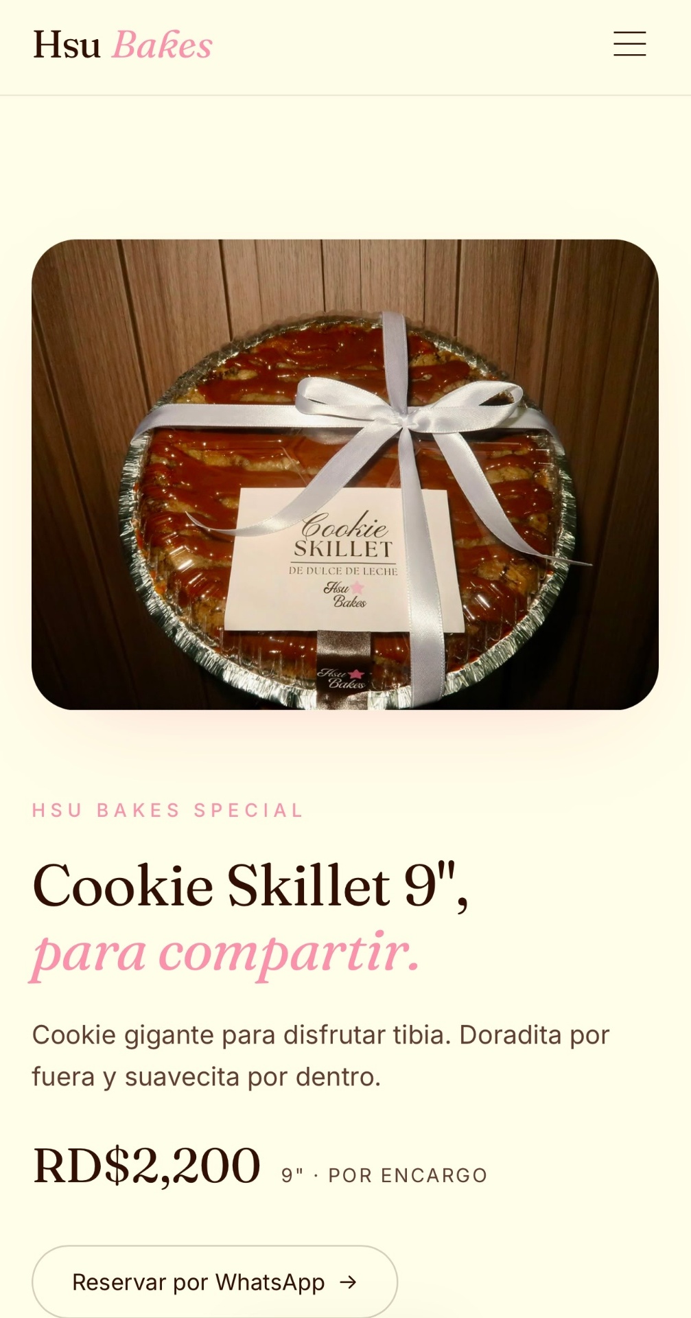 Vista móvil del producto Cookie Skillet de Hsu Bakes